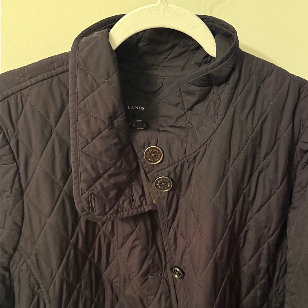 Lands' End Black Quilted Jacket - Picture 10 of 10